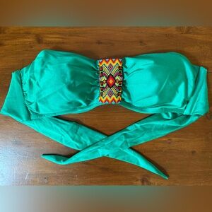 Pilyq Emerald Beaded Bikini Top